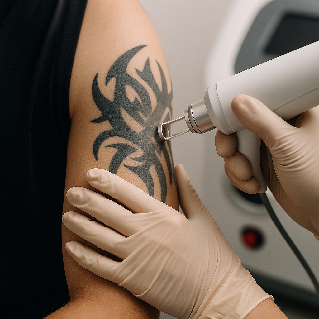 tattoo weglaseren kosten voor het verwijderen van een tattoo op de arm in een professionele kliniek.